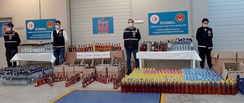 İstanbul’da bin 635 litre sahte içki ele geçirildi