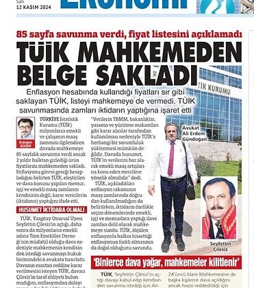 TÜİK Baz Alınan Enflasyon Verilerini Mahkemeyle Paylaşmadı